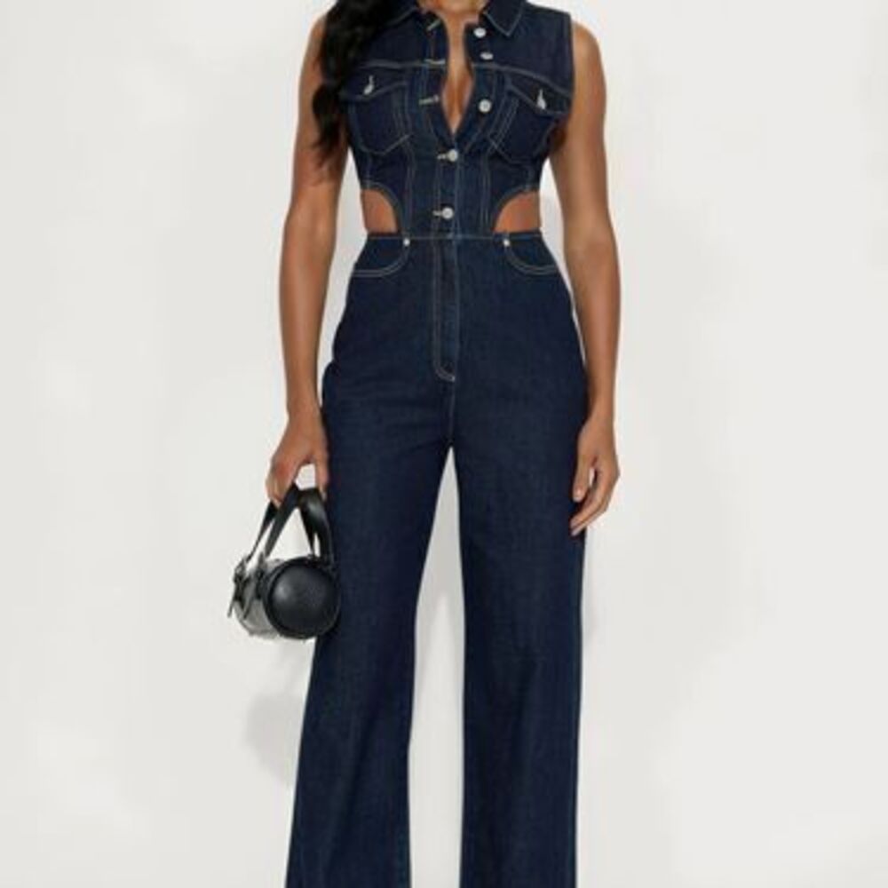 Baylin Denim Jumpsuit - Indigo - L